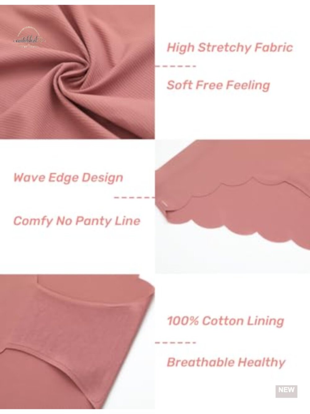 Seamless No Show Wave Edge Low Rise Bikini Panties 6 Pack - Picture 3 of 6